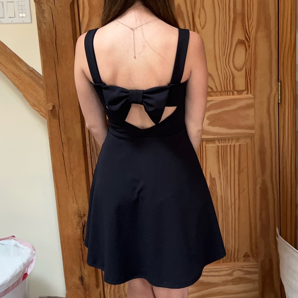 Mini Black Bow Dress